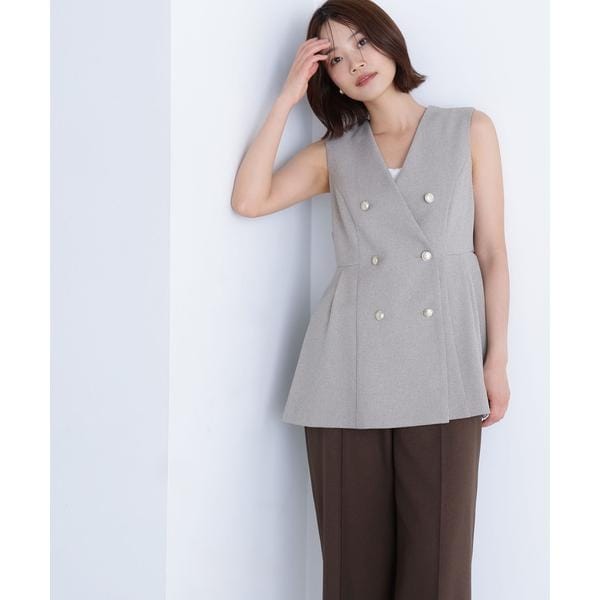 24AW◇1PIU1UGUALE3 RELAX◇ダブルブレストウールミドルコート