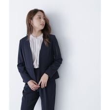 ナチュラルビューティーベーシック(NATURAL BEAUTY BASIC)のストレッチツイルセットアップシリーズ　ノーカラージャケット