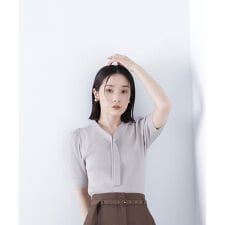 ナチュラルビューティーベーシック(NATURAL BEAUTY BASIC)のボウタイリブニット