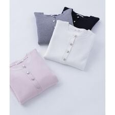 ナチュラルビューティーベーシック(NATURAL BEAUTY BASIC)のハートボタンニットジャケット