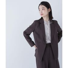 ナチュラルビューティーベーシック(NATURAL BEAUTY BASIC)のパウダリーツイルセットアップシリーズ　ダブルテーラードジャケット