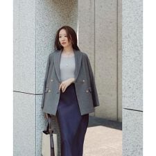 ナチュラルビューティーベーシック(NATURAL BEAUTY BASIC)のラメリブボートネックニット