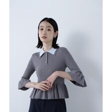 ナチュラルビューティーベーシック(NATURAL BEAUTY BASIC)のダブルカラーペプラムニット