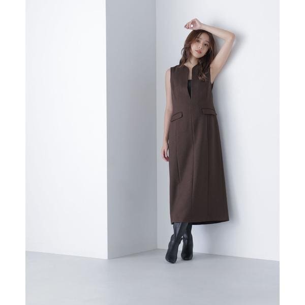 NATURALBEAUTYBASICハーフジップニットドッキングワンピース NATURALBEAUTYBASICハーフジップニットドッキングワンピース