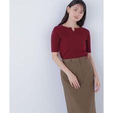 ナチュラルビューティーベーシック(NATURAL BEAUTY BASIC)の総針ベーシックシリーズ キーネックニット
