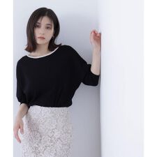 ナチュラルビューティーベーシック(NATURAL BEAUTY BASIC)の総針ベーシックシリーズ バイカラードルマンニット