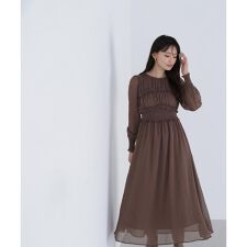 フリルシャーリング楊柳ワンピース