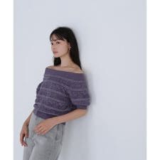 柄編みドルマンニット