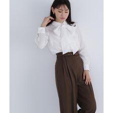 シャツカラーリボンブラウス