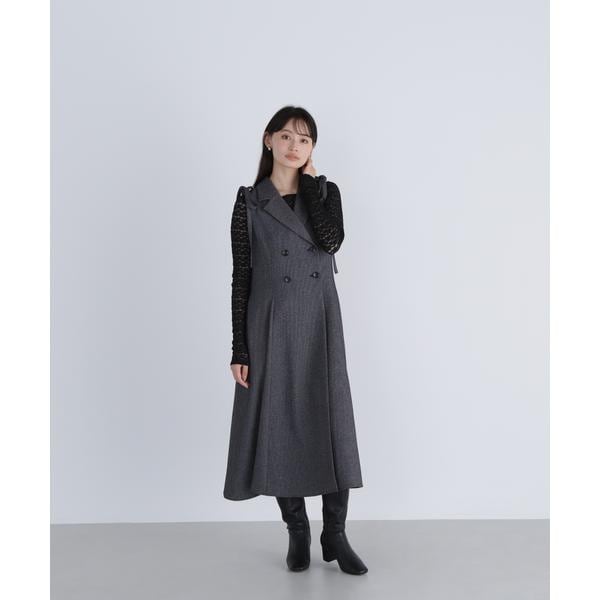 【新品】ナチュラルビューティーベーシック　バイカラーニュアンスネックワンピース NATURAL BEAUTY BASIC ワンピース 「Oggi8月号掲載」バイカラー