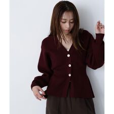 ペプラムフォルムカーディガン
