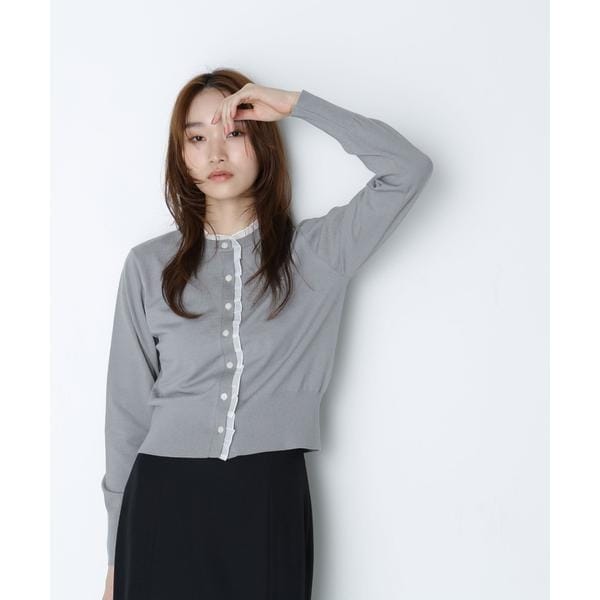 新品未開封　NATURAL BEAUTY BASIC フリルトリムカーディガン フリルトリムカーディガン | NATURAL BEAUTY BASIC（ナチュラル