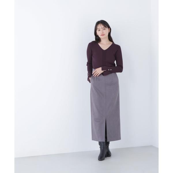 NATURAL BEAUTY BASIC アウトポケットフェイクスエードスカート NATURAL BEAUTY BASIC アウトポケットフェイクスエードスカート