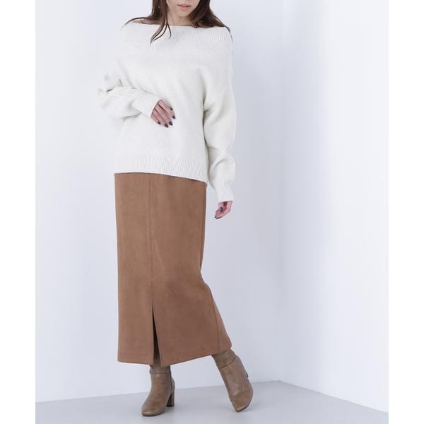 NATURAL BEAUTY BASIC アウトポケットフェイクスエードスカート アウトポケットフェイクスエードスカート | ナチュラル