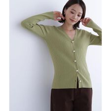 ゴールドボタンリブカーディガン