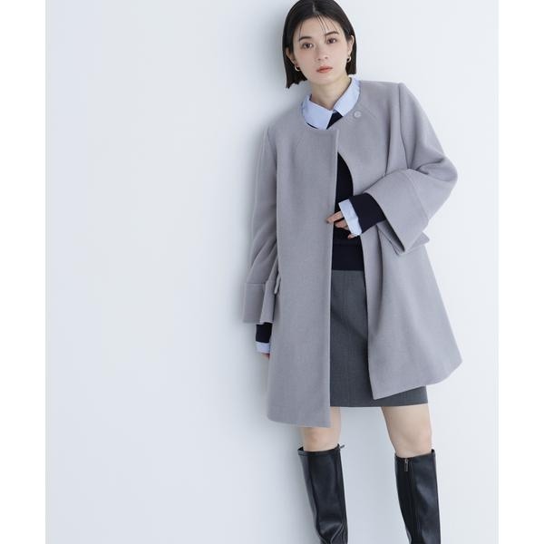 ナチュラルビューティーベーシック ダブルブレストハーフコート NATURAL BEAUTY BASIC ダブルブレストハーフコート 23AW NATURAL