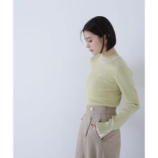 バイカラーラインリブニット