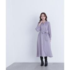 ベルテッドシャドーストライプワンピース