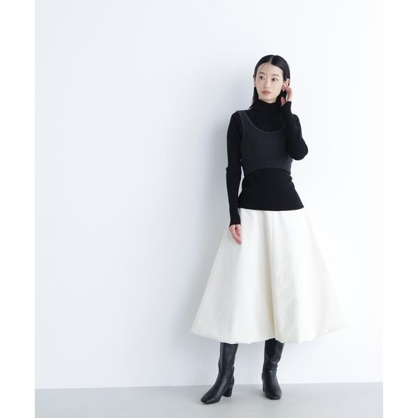 えったん様　HYU ストライプギャザーフレアスカート HYU ストライプギャザーフレアスカート（ロング・マキシ丈