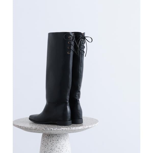 バックレースアップインヒールブーツ