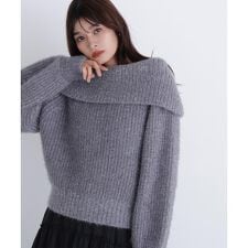 ナチュラルビューティーベーシック(NATURAL BEAUTY BASIC)のヘアリーラメオフショルニット