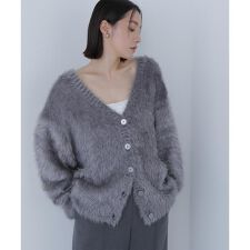 ヘアリーラメニットシリーズ Vネックカーディガン