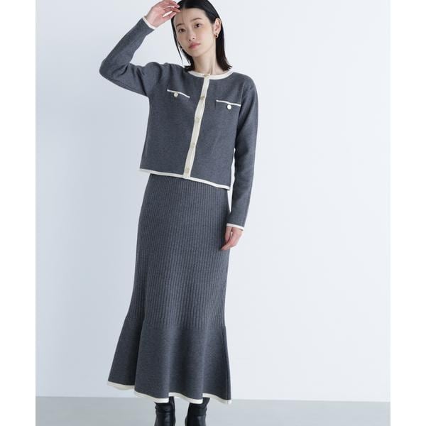 フロントボタンフレアニットワンピース | ナチュラルビューティー