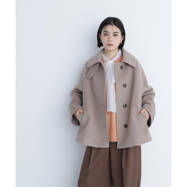 ナチュラルビューティーベーシック ダブルブレストハーフコート NATURAL BEAUTY BASIC（ナチュラルビューティーベーシック）の