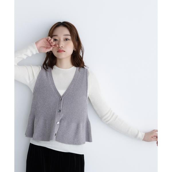 ナチュラルビューティーベーシック（NATURAL BEAUTY BASIC）/ペプラムベスト＆リブニット ペプラムベスト＆リブニット | ナチュラルビューティーベーシック