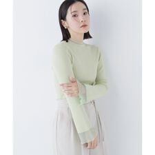 ナチュラルビューティーベーシック(NATURAL BEAUTY BASIC)のシアーフレアカフスリブニット