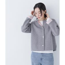 ナチュラルビューティーベーシック(NATURAL BEAUTY BASIC)のバイカラー接結カーディガン
