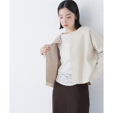 ナチュラルビューティーベーシック(NATURAL BEAUTY BASIC)のバイカラー接結カーディガン