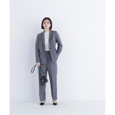 メランジシャークスキン SETUP ストレートパンツ