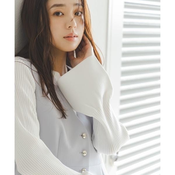 ナチュラルビューティーベーシック（NATURAL BEAUTY BASIC）/ベルスリーブペプラムニット ベルスリーブペプラムニット | ナチュラルビューティーベーシック