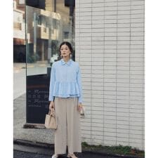 ベルテッドタックワイドパンツ