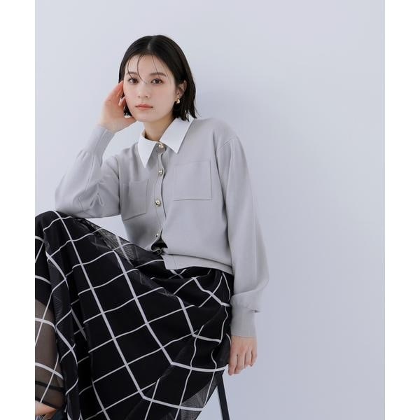 2wayカラーニットカーディガン