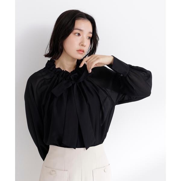 フロントツイストリボンブラウス | ナチュラルビューティーベーシック