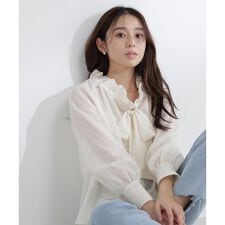 2wayシアーボウタイブラウス