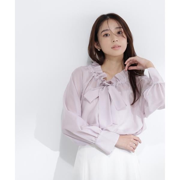 フロントツイストリボンブラウス | ナチュラルビューティーベーシック