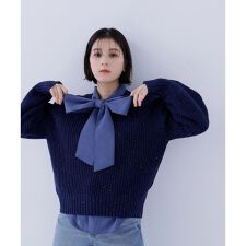 カラーネップオーバーニット