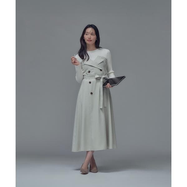 サンリオコラボ】ビッグクレリックカラー5分袖ワンピース