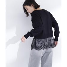 レースドッキングニット