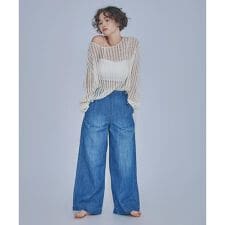 〈N.〉透かし編みクロップドニット