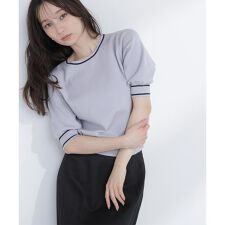 総針ベーシック バイカラーラインニット