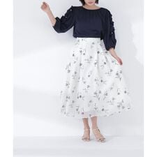 フラワープリントフレアスカート