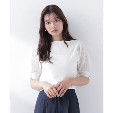 透かし編みスリーブニット