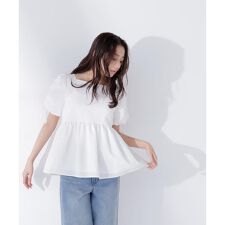 ドロストギャザースリーブブラウス