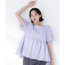 ドロストギャザースリーブブラウス