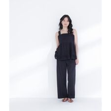 パッチワークレース SETUP ストレートパンツ