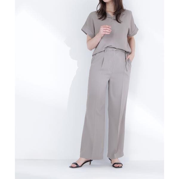 クリアツイル SETUP タックワイドパンツ